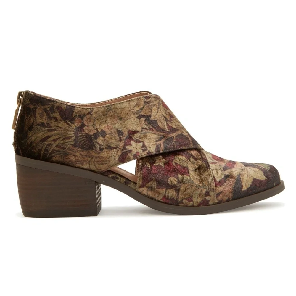 Chic Adam Tucker Velvet Floral Booties - Picture 2 of 6